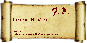 Frenyo Mihály névjegykártya