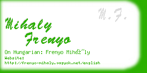 mihaly frenyo business card